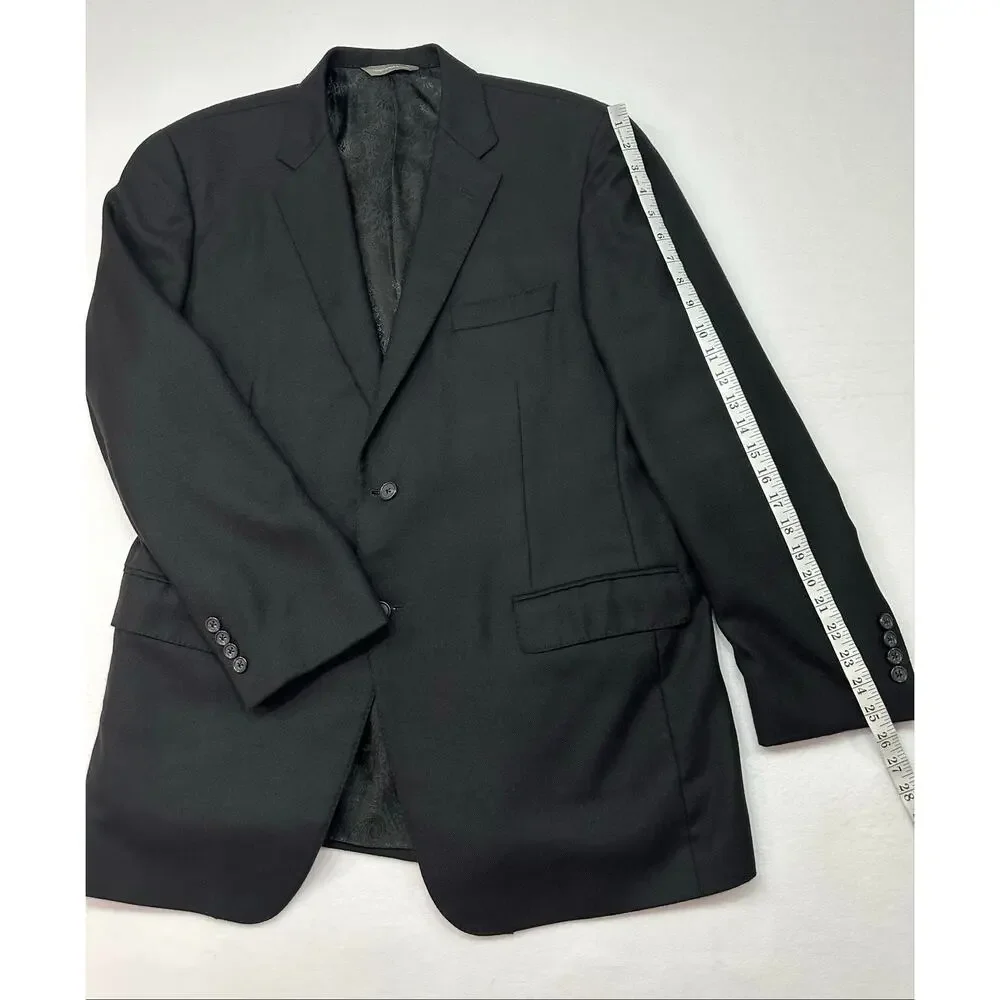J.P. Tilford Samuelsohn 100% Loro Piana Worsted Cashmere Sport Coat Black 46R
